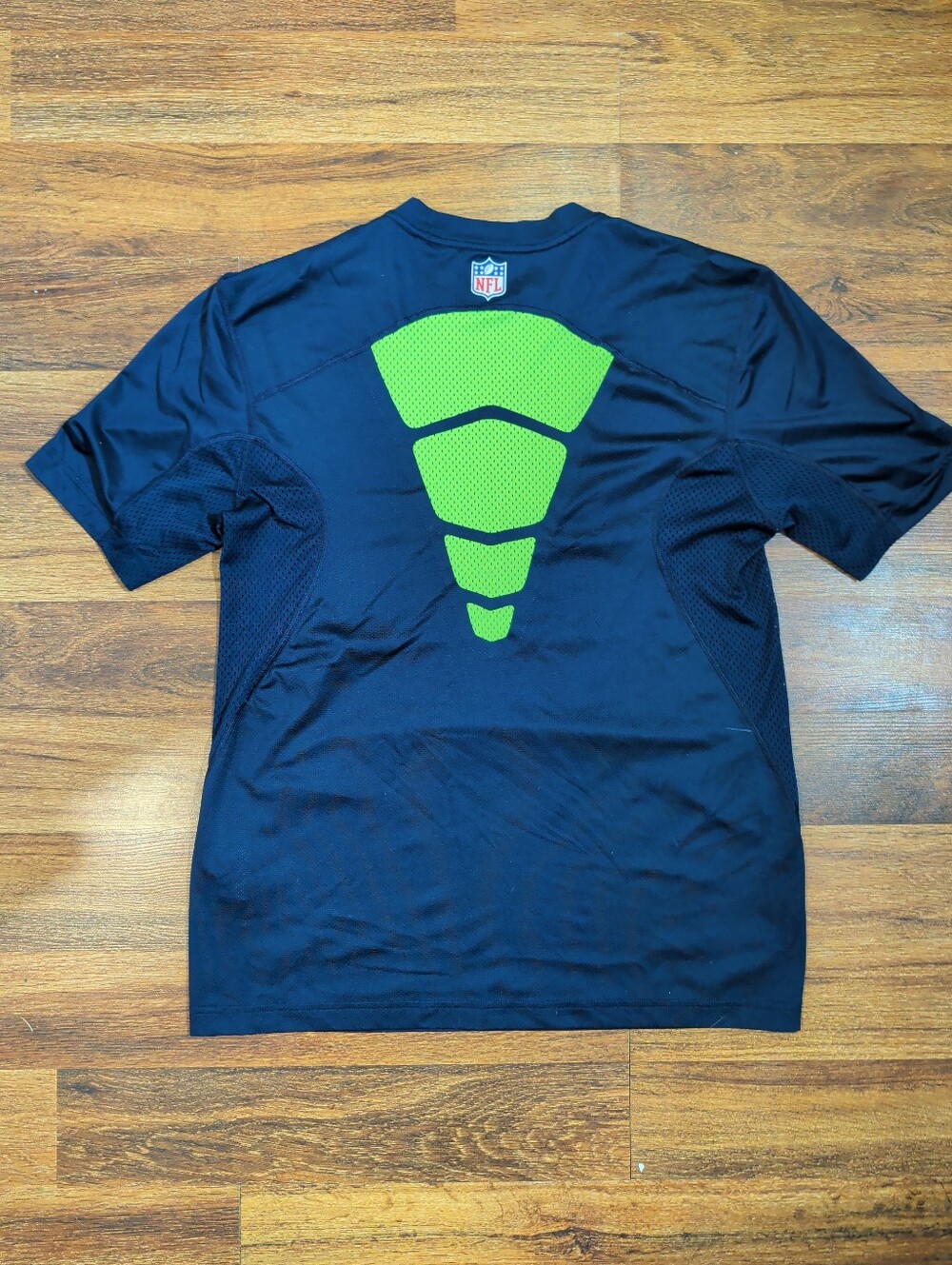 NFL Navy and Lime Seattle Seahawks Nike Dri-FIT Shirt - Picture 4 of 4